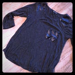 Black 3/4 leather cap shoulder